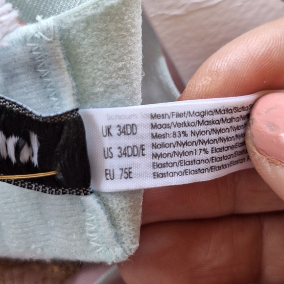 NWT Dora Larsen Celi Half Pad Underwire Bra Adjustable Khaki/Blue Size 34DD - Picture 3 of 7